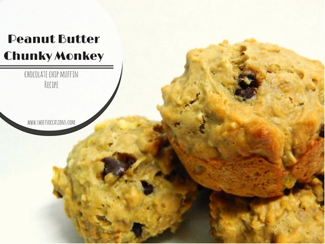 {Sweets Occasions} Peanut Butter Chunky Monkey Muffins Recipe
